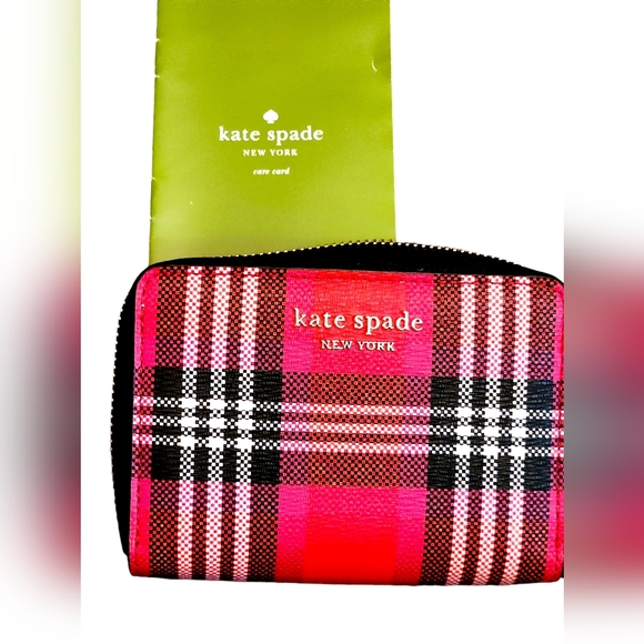 Kate Spade NWOT Plaid Foliage  Shoulder Bag + Matching Plaid wallet Coord Set - Picture 9 of 15
